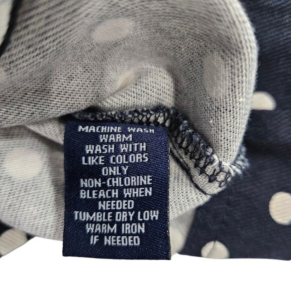 Chaps Ralph Lauren Women's Jacket Navy Polka Dot Denim 
Blazer Career Medium - Picture 10 of 11